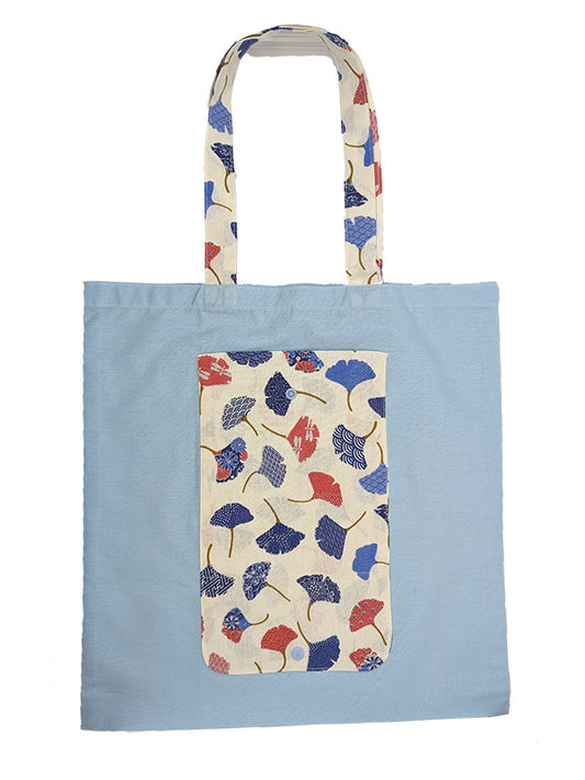 Sac pliable "Ginkgo bleu ciel"