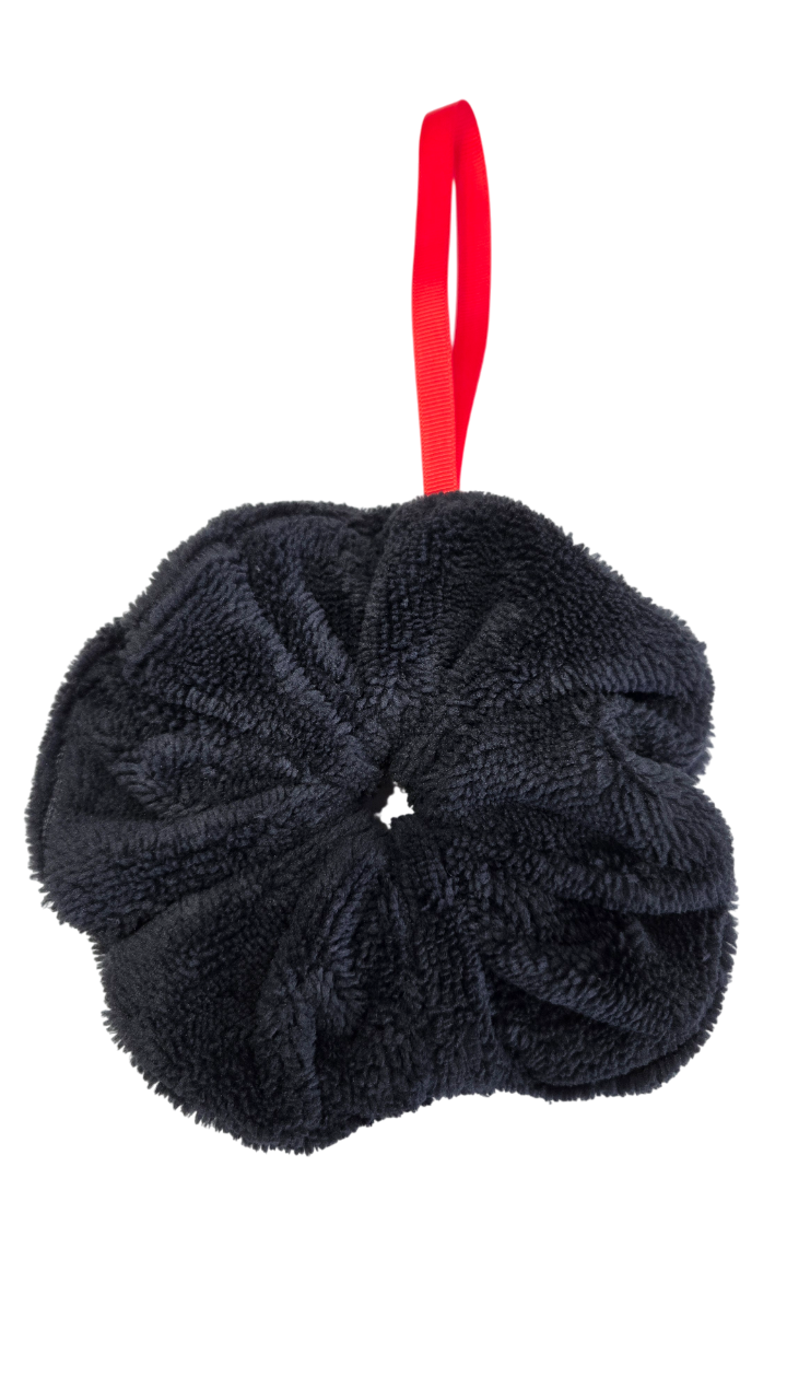 Fleur de douche en éponge douce noire