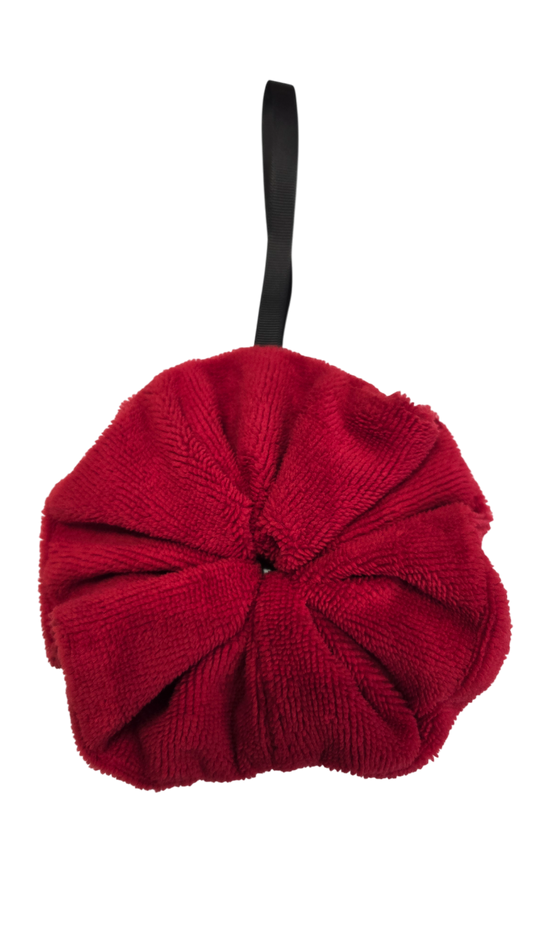 Fleur de douche en éponge douce rouge