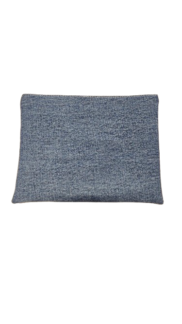 Pochette en jeans avec broderie "Be Happy"