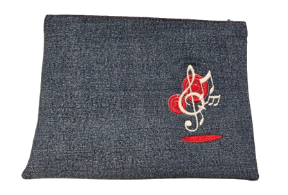 Pochette en jeans avec broderie "Music"