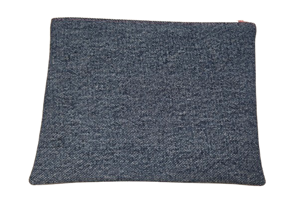 Pochette en jeans avec broderie "Good Vibes"