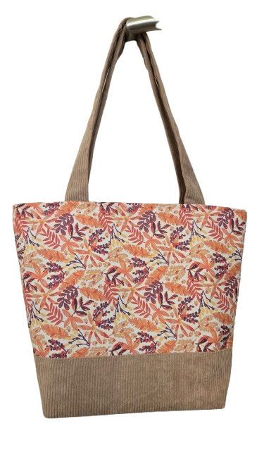 Sac bicolore zippé "Feuilles d'automne"