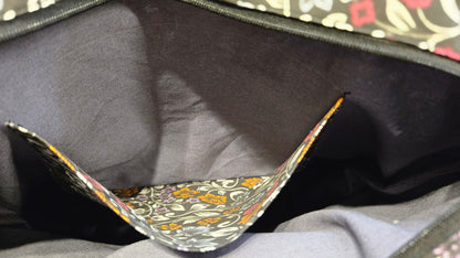 Sac bicolore zippé fleurs chics