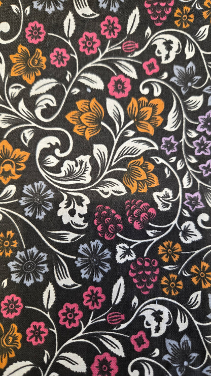 Sac bicolore zippé fleurs chics