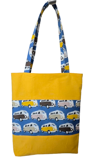 Tote bag "Combi" bleu et jaune