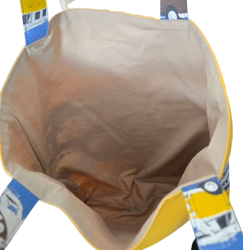 Tote bag "Combi" bleu et jaune