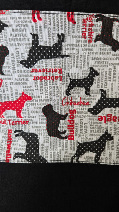 Tote bag "Toutous" rouges et noirs