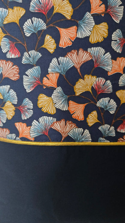 Tote bag ginkgo bleu et orange