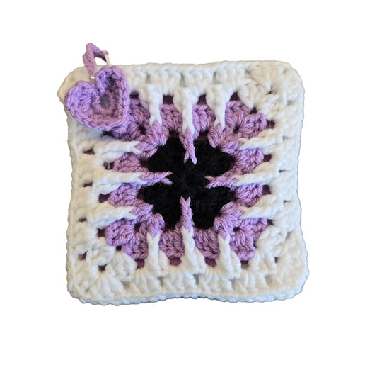 Trousse au crochet violette petit format