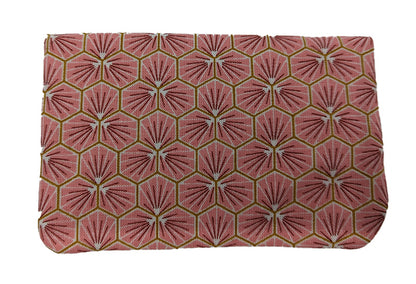Porte-monnaie double à pressions "Fleurs japonaises" rose pâle