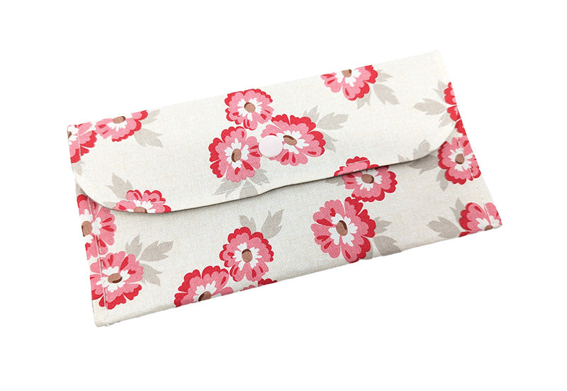 Pochette double fleurs roses