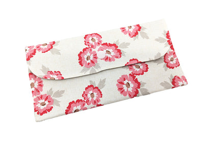Pochette double fleurs roses