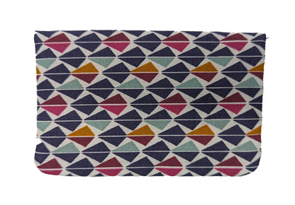 Porte-monnaie double à pressions "Triangles" rose