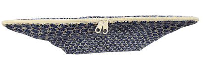 Maxi-trousse "Fleurs japonaises" bleue marine