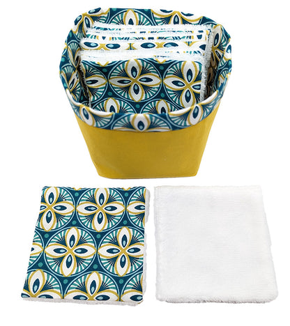 Panier à lingettes "Rosaces vertes"