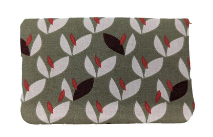Porte-monnaie double à pressions rouge et beige
