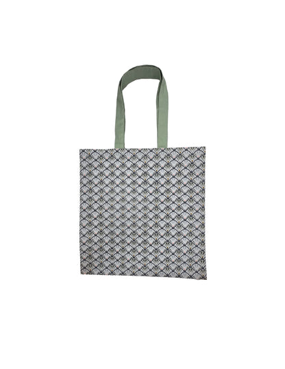 Sac pliable "Eventails gris-verts"