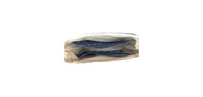 Sac à main artisanal jeans et éventails bleus