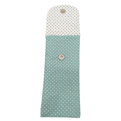 Etui à brosse à dents vert à pois blancs