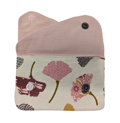 Porte-monnaie double à pressions Ginkgo rose