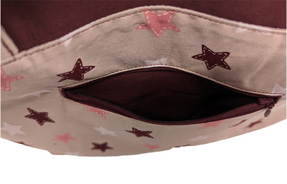 Sac bicolore pression aimantée "Pink Stars"
