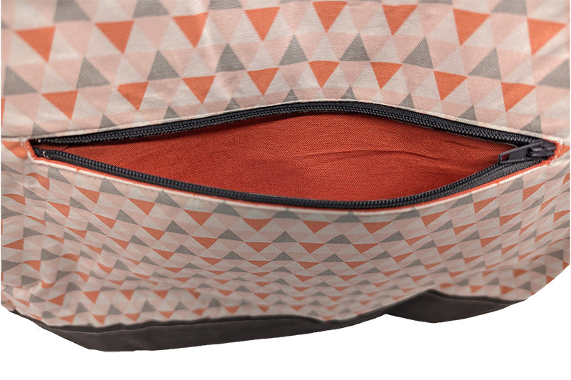 Sac bicolore zippé "Triangles" gris