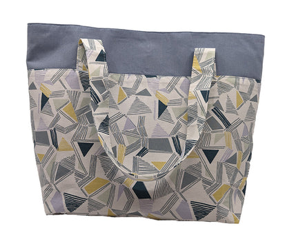 Sac bicolore pression aimantée "Lignes et triangles"
