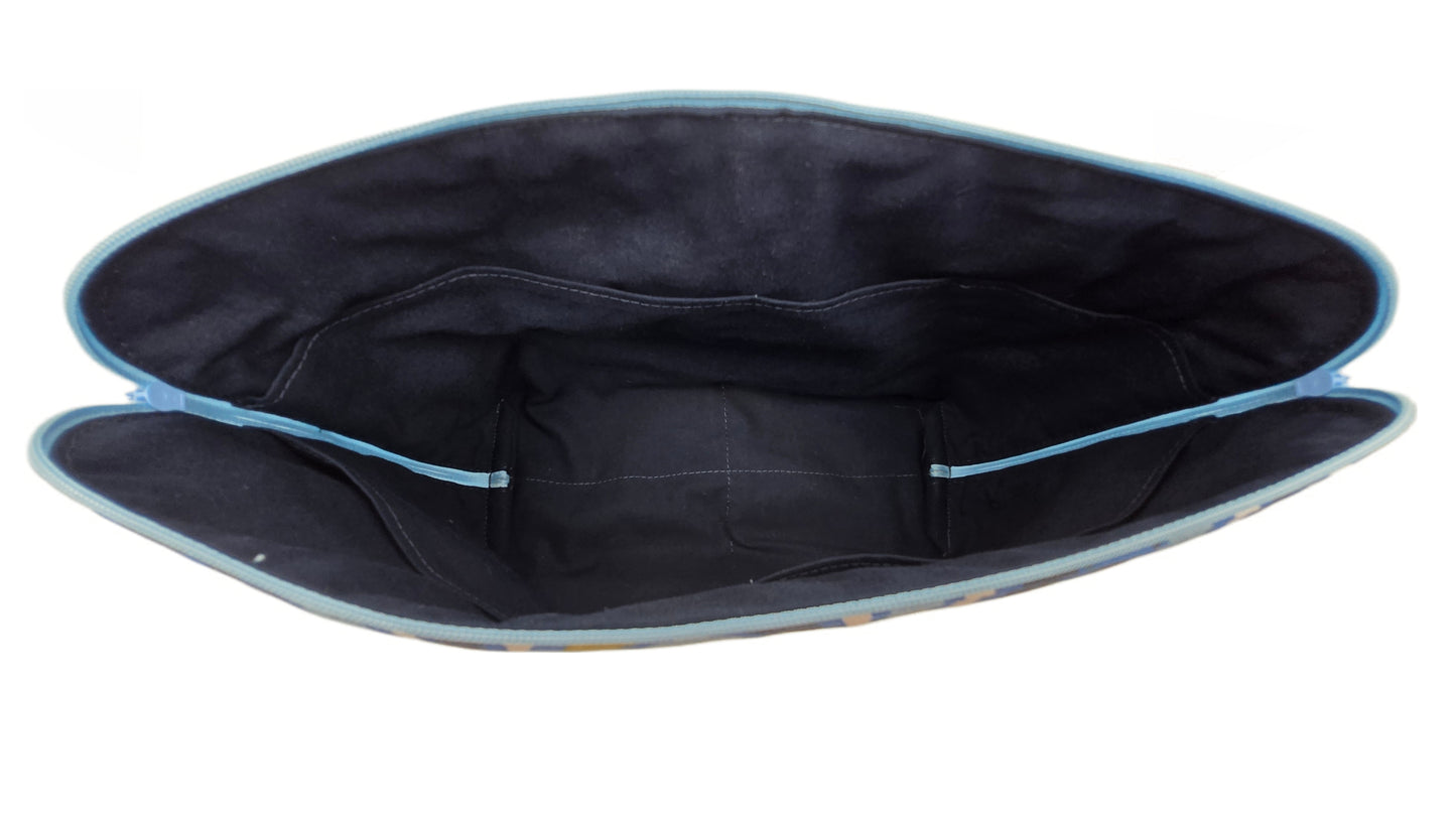 Maxi-trousse "Géométrique" bleue