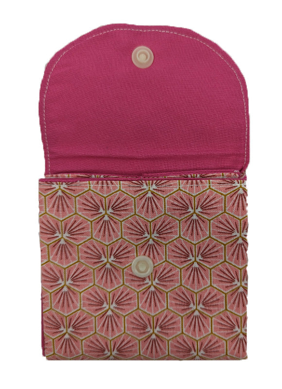 Porte-monnaie "Fleurs japonaises" rose vif