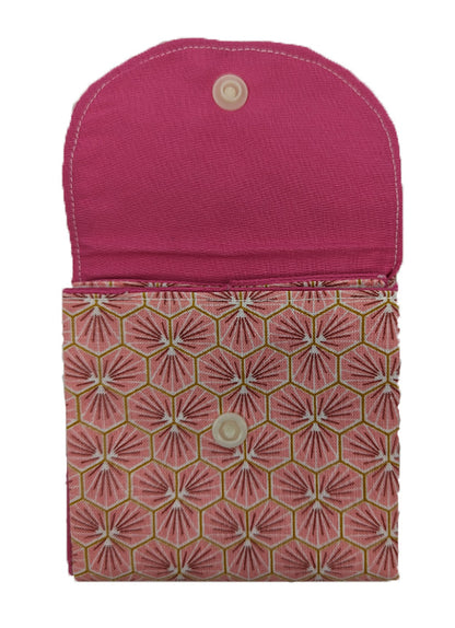 Porte-monnaie "Fleurs japonaises" rose vif