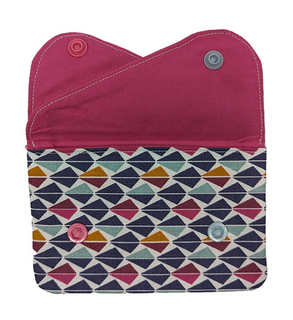 Porte-monnaie double à pressions "Triangles" rose
