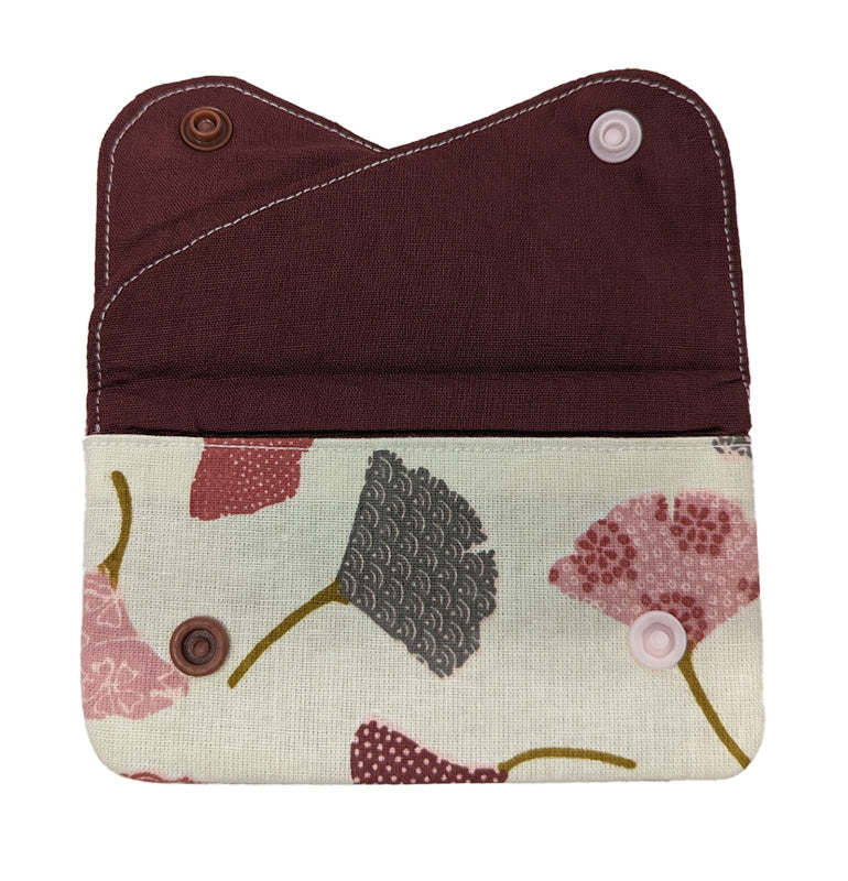 Porte-monnaie double à pressions Ginkgo bordeaux