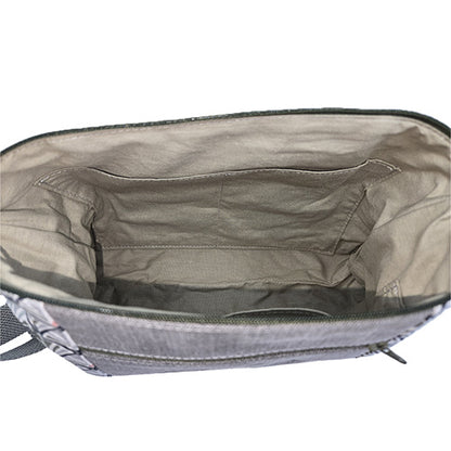 Sac à main artisanal jeans gris et kaki