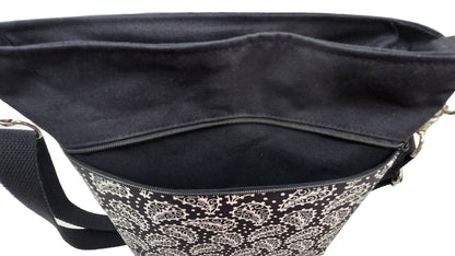 Sac à bandoulière artisanal black & white