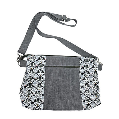 Sac à main artisanal jeans gris et kaki