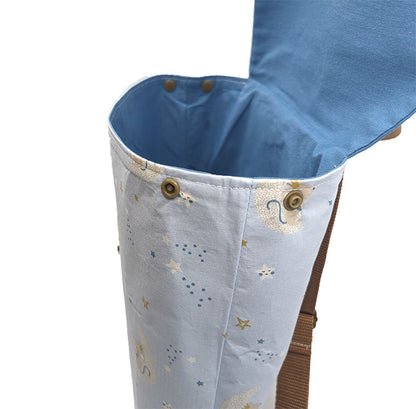 Sac à dos enfant "Petite Souris" bleu et chocolat