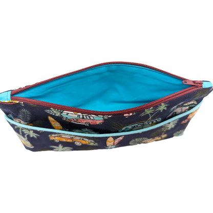 Trousse avec poche extérieure "Combi" bleu marine