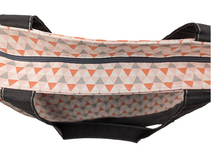 Sac bicolore zippé "Triangles" gris