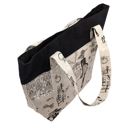 Sac bicolore pression aimantée "Paris"