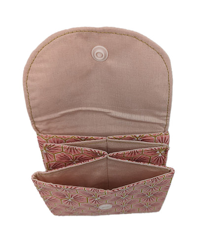 Porte-monnaie "Fleurs japonaises" rose