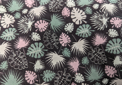 Trousse avec poche extérieure "Feuilles de palmiers"
