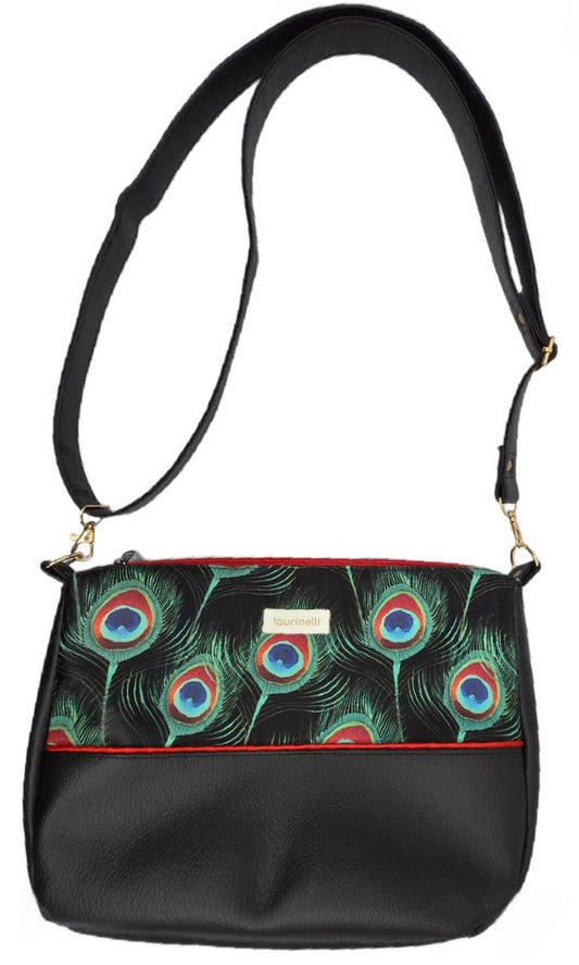 Sac à main artisanal en simili cuir "Paons"