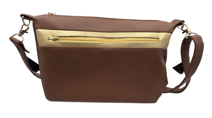 Sac à main artisanal en simili-cuir  "Marron chic"