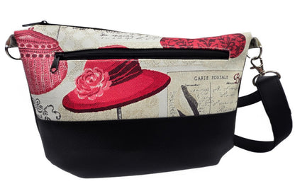 Sac à main artisanal en simili-cuir  "Paris chic" noir