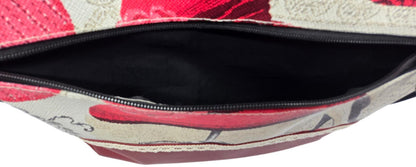 Sac à main artisanal en simili-cuir  "Paris chic" bordeaux